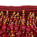 Beaded Fringe Trim with Teardrop Dangling Braid Lace Edging Home DIY Craft 13y, Red