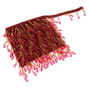 Beaded Fringe Trim with Teardrop Dangling Braid Lace Edging Home DIY Craft 13y, Red