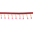 Beaded Fringe Trim with Teardrop Dangling Braid Lace Edging Home DIY Craft 13y, Red