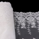 White Gauze Lace Trim Floral Embroidered Tulle Fringe Venise Lace Home Texile DIY, 35m/38y
