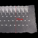 White Gauze Lace Trim Floral Embroidered Tulle Fringe Venise Lace Home Texile DIY, 35m/38y