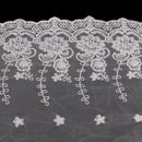 White Gauze Lace Trim Floral Embroidered Tulle Fringe Venise Lace Home Texile DIY, 35m/38y