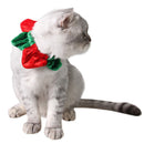 Red and Green Elastic Pet Christmas Collar Red and Green Decorative Neck Tie Collar 11-18cm