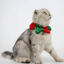 Red and Green Elastic Pet Christmas Collar Red and Green Decorative Neck Tie Collar 11-18cm