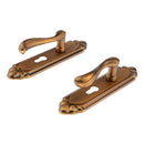 European Classical Lever Door Handles Interior Door Lock Set Antique Brass