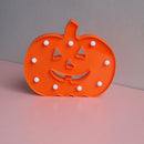 Halloween Pumpkin Orange LED Night Light Lamp Festival Home Prop Decoration Small -Warm White