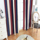 100*250cm Ready Made Striped Eyelet Blackout Curtains - Modern Ring Top Fully Lined Curtain Single