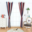 100*250cm Ready Made Striped Eyelet Blackout Curtains - Modern Ring Top Fully Lined Curtain Single