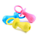 3Pcs Bite Resistant Bell Rubber Pacifier Pet Dog Puppy Molar Chew Training Toys Color Random Delivery