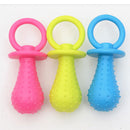 3Pcs Bite Resistant Bell Rubber Pacifier Pet Dog Puppy Molar Chew Training Toys Color Random Delivery