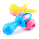 3Pcs Bite Resistant Bell Rubber Pacifier Pet Dog Puppy Molar Chew Training Toys Color Random Delivery