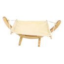 Pet Cat Rat Hamster Ferret Hammock Small Animals Hanging Swing Bed Toy House Kitten Puppy-Wood Frame Comfy Plush ( Beige )
