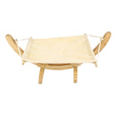 Pet Cat Rat Hamster Ferret Hammock Small Animals Hanging Swing Bed Toy House Kitten Puppy-Wood Frame Comfy Plush ( Beige )