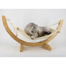 Pet Cat Rat Hamster Ferret Hammock Small Animals Hanging Swing Bed Toy House Kitten Puppy-Wood Frame Comfy Plush ( Beige )