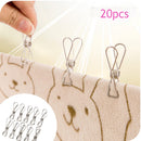 20pcs Stainless Steel Wire Laundry Clips Indoor Outdoor Drying Clothespins
