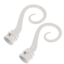 Pair Curtain Pole Recess Brackets Rod Finial Window Treatment Hardware White