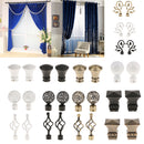 2Pcs Iron Window Curtain Pole End Drape Rod Finals Head for Rods with Dia. 28mm White