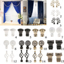 2Pcs Iron Window Curtain Pole End Drape Rod Finals Head for Rods with Dia. 28mm White