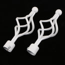 2Pcs Iron Window Curtain Pole End Drape Rod Finals Head for Rods with Dia. 28mm White