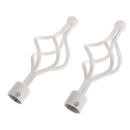 2Pcs Iron Window Curtain Pole End Drape Rod Finals Head for Rods with Dia. 28mm White