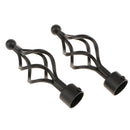 2Pcs Iron Window Curtain Pole End Drape Rod Finals Head for Rods with Dia. 28mm Black