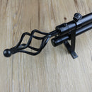 2Pcs Iron Window Curtain Pole End Drape Rod Finals Head for Rods with Dia. 28mm Black