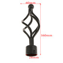 2Pcs Iron Window Curtain Pole End Drape Rod Finals Head for Rods with Dia. 28mm Black