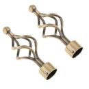 2Pcs Iron Window Curtain Pole End Drape Rod Finals Head for Rods with Dia. 28mm Bronze