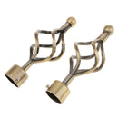 2Pcs Iron Window Curtain Pole End Drape Rod Finals Head for Rods with Dia. 28mm Bronze