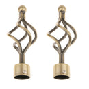 2Pcs Iron Window Curtain Pole End Drape Rod Finals Head for Rods with Dia. 28mm Bronze