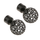 2Pcs Iron Window Curtain Pole End Drape Rod Finals Head for Rods with Dia. 28mm Hollow Ball