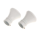 2Pcs Aluminum Alloy Window Curtain Pole End Drape Rod Finals Head for Rods with Dia. 28mm Horn