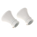 2Pcs Aluminum Alloy Window Curtain Pole End Drape Rod Finals Head for Rods with Dia. 28mm Horn