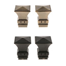 2Pcs Aluminum Alloy Window Curtain Pole End Drape Rod Finals Head for Rods with Dia. 28mm Square Tower