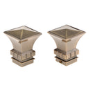 2Pcs Aluminum Alloy Window Curtain Pole End Drape Rod Finals Head for Rods with Dia. 28mm Square Tower
