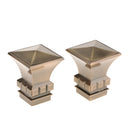 2Pcs Aluminum Alloy Window Curtain Pole End Drape Rod Finals Head for Rods with Dia. 28mm Square Tower