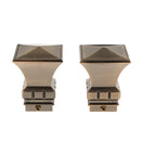 2Pcs Aluminum Alloy Window Curtain Pole End Drape Rod Finals Head for Rods with Dia. 28mm Square Tower