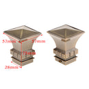 2Pcs Aluminum Alloy Window Curtain Pole End Drape Rod Finals Head for Rods with Dia. 28mm Square Tower