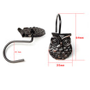 PACK 12 Shower Curtain Rings Gliding Hooks Curtain Sunblind Tieback Owl Theme