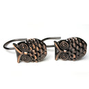 PACK 12 Shower Curtain Rings Gliding Hooks Curtain Sunblind Tieback Owl Theme