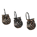 PACK 12 Shower Curtain Rings Gliding Hooks Curtain Sunblind Tieback Owl Theme