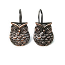 PACK 12 Shower Curtain Rings Gliding Hooks Curtain Sunblind Tieback Owl Theme