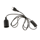 E27 Screw Light Lamp Bulb Holder Base Light Socket Cable Cord with On/Off Switch, EU Plug AC220V