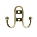 CLASSIC ANTIQUE VINTAGE CAST IRON STYLE SIMPLE DUAL COAT HOOK IRON HANGER