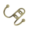 CLASSIC ANTIQUE VINTAGE CAST IRON STYLE SIMPLE DUAL COAT HOOK IRON HANGER
