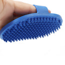 Pet Dog Puppy Bath Grooming Massage Brush Hair Comb Soft Rubber Bath Wash Tool ( Blue )