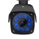 1080P HD Security Camera Indoor/Outdoor IP66 Waterproof Bullet Cameras with IR Night Vision LEDs Home Video Surveillance Kits, Metal Housing, EU Standard Black