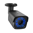 720P HD Security Camera Indoor/Outdoor IP66 Waterproof Bullet Cameras with IR Night Vision LEDs Home Video Surveillance Kits, Metal Housing, EU Standard Black