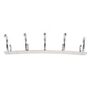 Strong 5-Hook Rack Wall Hook Coat Key Clothes Towel Hanger Holder Silver