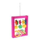 Wooden Parrot Birds Swing Toys Hanging Perch for Parakeets Activiy 20cmx17cm, Pet Birds Supplies